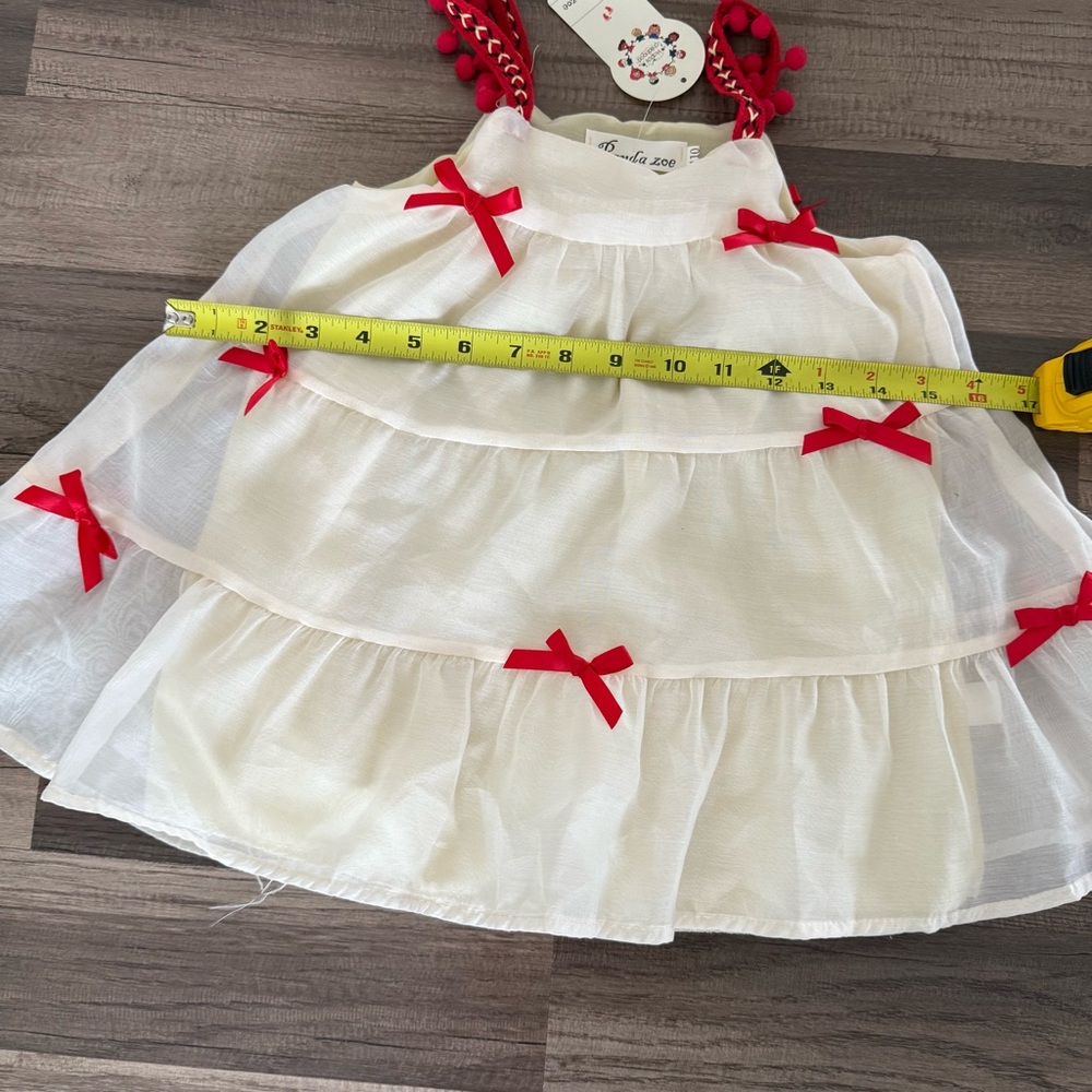 Adorable Cream and Red Kids Dress - Picture 11 of 11